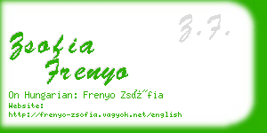 zsofia frenyo business card